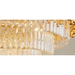 Postmodernen Gold Luxus Runde K9 Kristall Anhänger Kronleuchter Lichter Ausstellung Halle