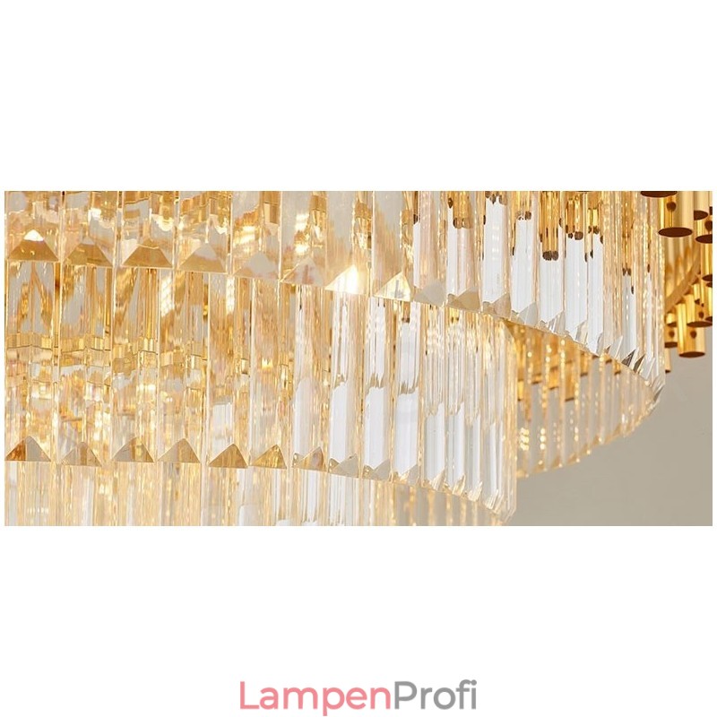 Postmodernen Gold Luxus Runde K9 Kristall Anhänger Kronleuchter Lichter Ausstellung Halle