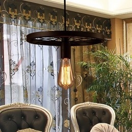 Industrielle 1-flammige Vintage-Pendelleuchte im Eisenschirm