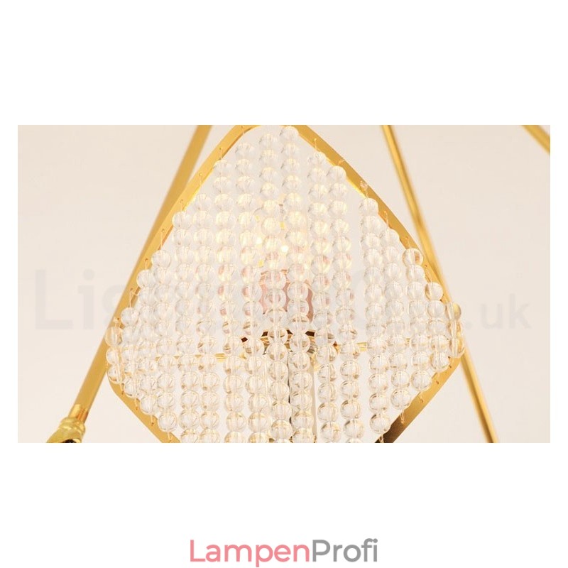 Gold Postmodern Luxus Runde K9 Kristall Pendelleuchte Kronleuchter Licht mit Acryl Schatten Ausstellungshalle