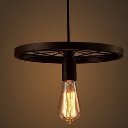 Industrielle 1-flammige Vintage-Pendelleuchte im Eisenschirm
