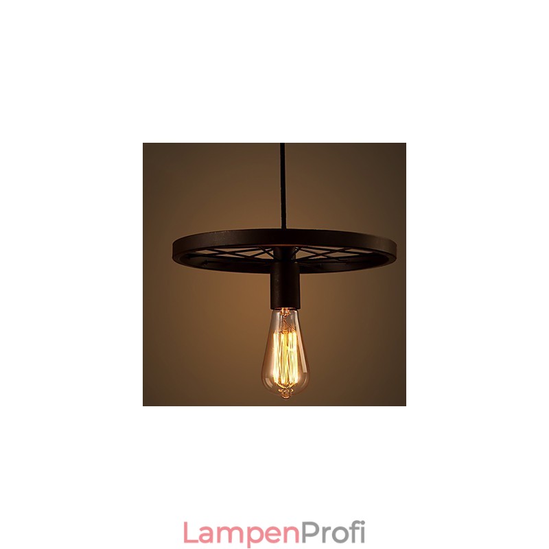 Industrielle 1-flammige Vintage-Pendelleuchte im Eisenschirm