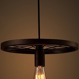Industrielle 1-flammige Vintage-Pendelleuchte im Eisenschirm
