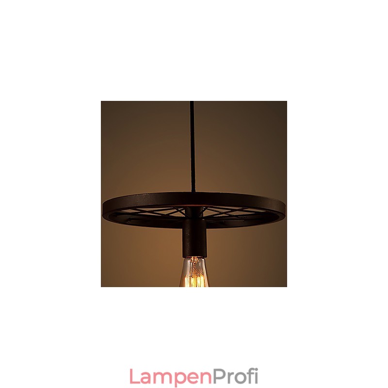 Industrielle 1-flammige Vintage-Pendelleuchte im Eisenschirm