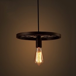 Industrielle 1-flammige Vintage-Pendelleuchte im Eisenschirm