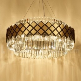 Luxus Modern Gold Plus Schwarz Runde K9 Kristall Anhänger Kronleuchter Ausstellung Halle