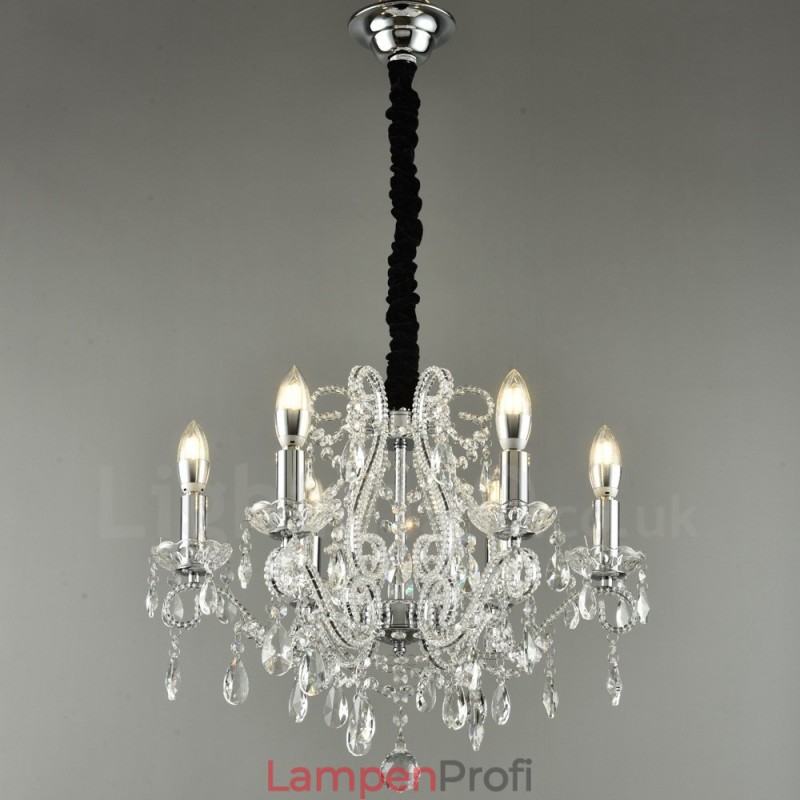 6 Licht Gold Silber Amerikanischen Stil Kristall Anhänger Kronleuchter Licht Shop