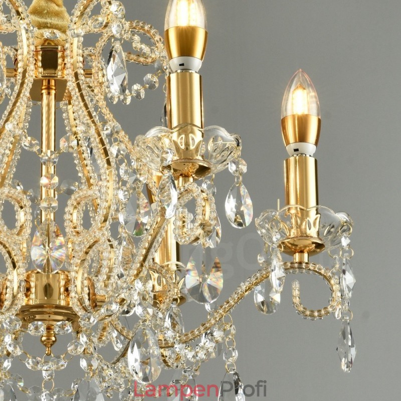 6 Licht Gold Silber Amerikanischen Stil Kristall Anhänger Kronleuchter Licht Shop