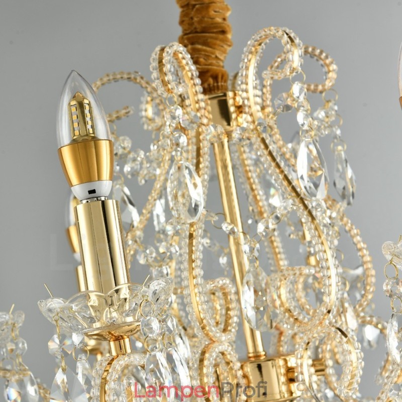 6 Licht Gold Silber Amerikanischen Stil Kristall Anhänger Kronleuchter Licht Shop