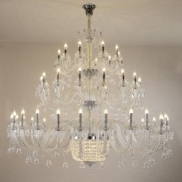 50 Licht klar elegante luxuriöse Kristall Kerze Kronleuchter Ausstellung Hal
