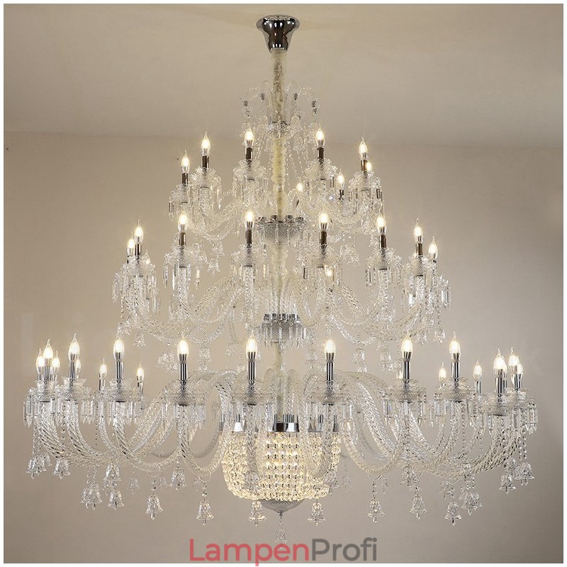 50 Licht klar elegante luxuriöse Kristall Kerze Kronleuchter Ausstellung Hal