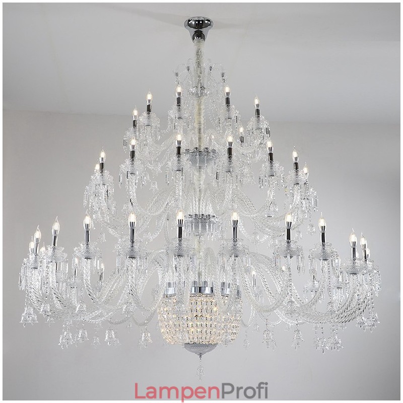 50 Licht klar elegante luxuriöse Kristall Kerze Kronleuchter Ausstellung Hal