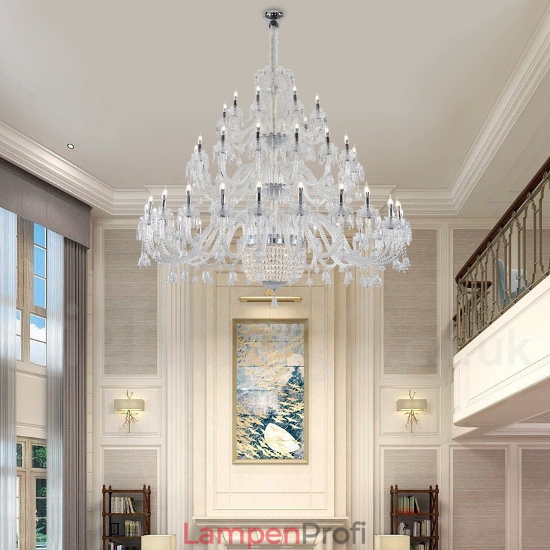 50 Licht klar elegante luxuriöse Kristall Kerze Kronleuchter Ausstellung Hal
