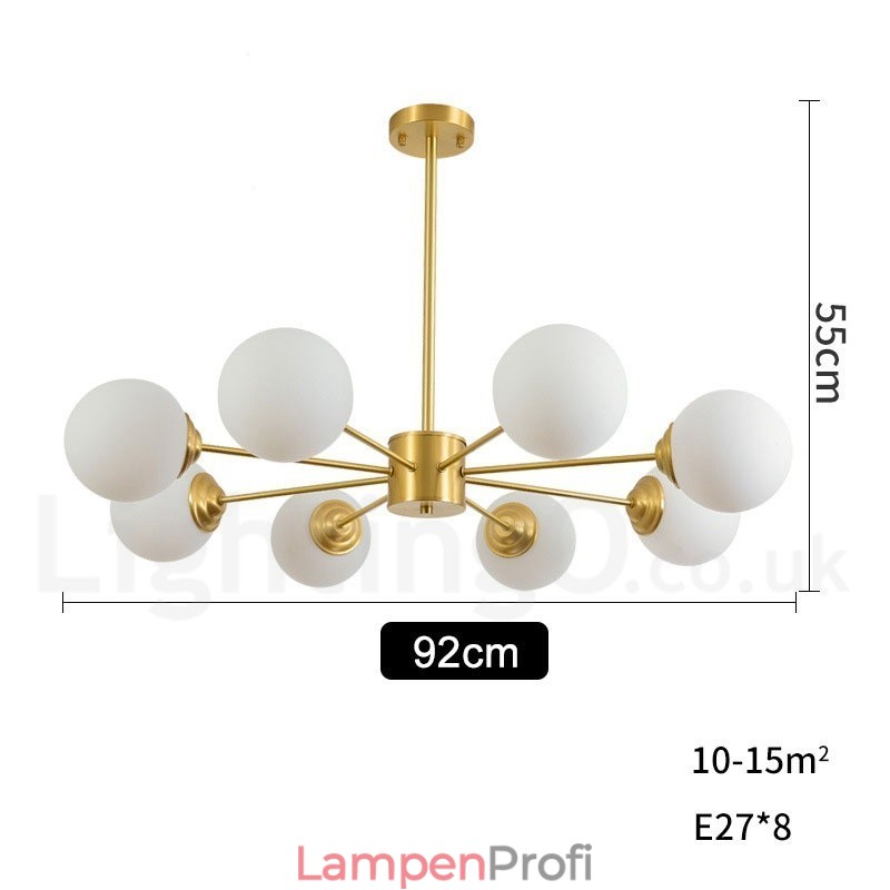 8 Licht Reinem Messing Nordeuropa Bean Kronleuchter Moderne Metall Moleküle Pendelleuchte