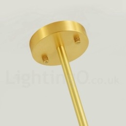 8 Lichter (4 + 4 Lichter) Zweistufiger Kronleuchter aus reinem Messing aus Nordeuropa, moderne Pendelleuchte mit Metallmolekülen