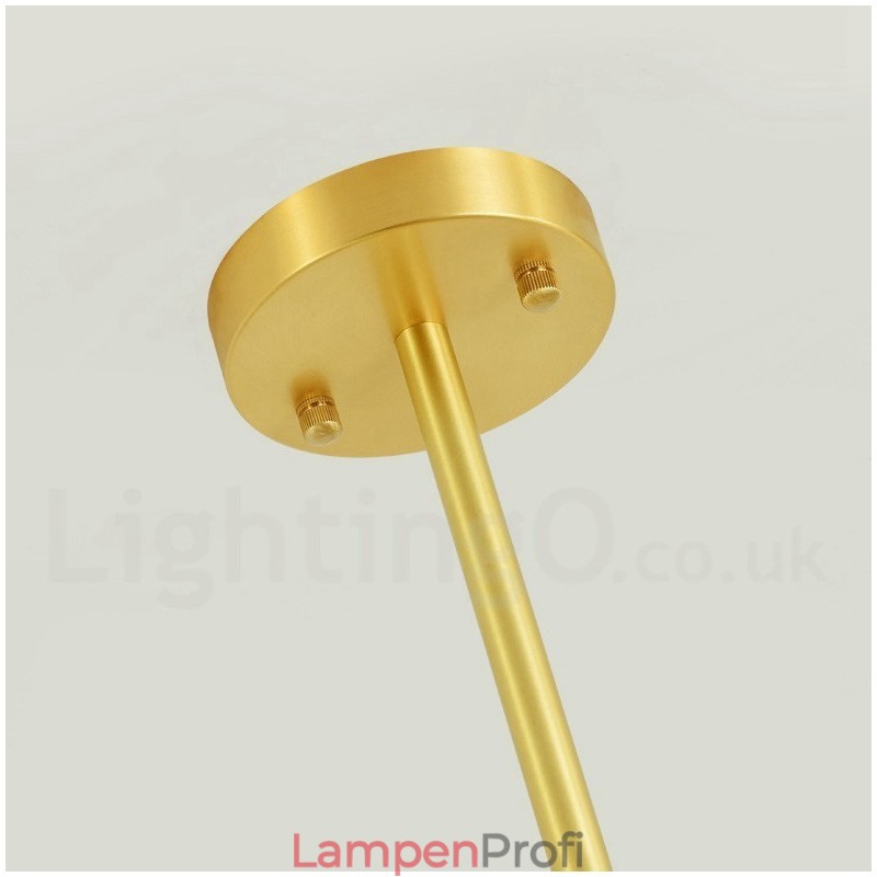 8 Lichter (4 + 4 Lichter) Zweistufiger Kronleuchter aus reinem Messing aus Nordeuropa, moderne Pendelleuchte mit Metallmolekülen