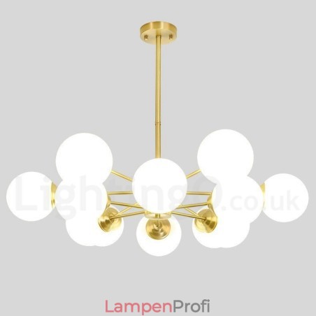 12 Lichter (6 + 6 Lichter) Zweistufiger Kronleuchter aus reinem Messing aus Nordeuropa, moderne Pendelleuchte mit Metallmolekülen 12 Lichter (6 + 6 Lichter) Zweistufiger Kronleuchter aus reinem Messing aus Nordeuropa, moderne Pendelleuchte mit Metallmolekülen