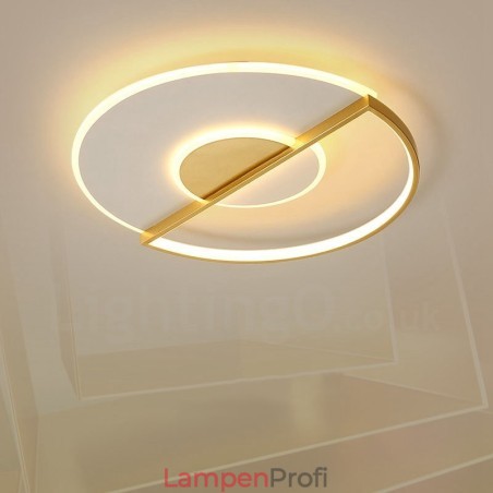 Goldfarbene, ultradünne, moderne Deckenleuchten im zeitgenössischen nordischen Stil mit Fernbedienung, können auch als Wandleuchte verwendet werden