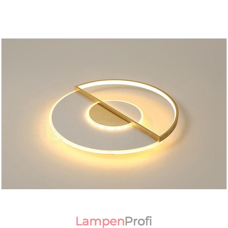 Goldfarbene, ultradünne, moderne Deckenleuchten im zeitgenössischen nordischen Stil mit Fernbedienung, können auch als Wandleuchte verwendet werden