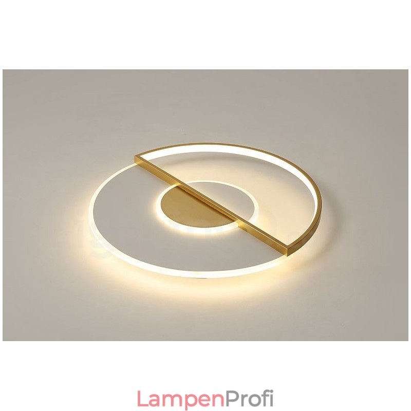 Goldfarbene, ultradünne, moderne Deckenleuchten im zeitgenössischen nordischen Stil mit Fernbedienung, können auch als Wandleuchte verwendet werden