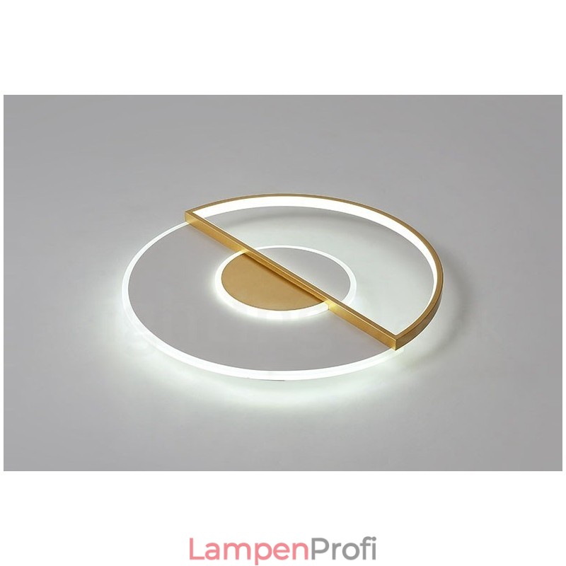 Goldfarbene, ultradünne, moderne Deckenleuchten im zeitgenössischen nordischen Stil mit Fernbedienung, können auch als Wandleuchte verwendet werden