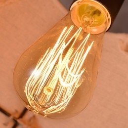 Handgefertigte Kronleuchterlampe aus Hanfseil im Retro-Landhausstil