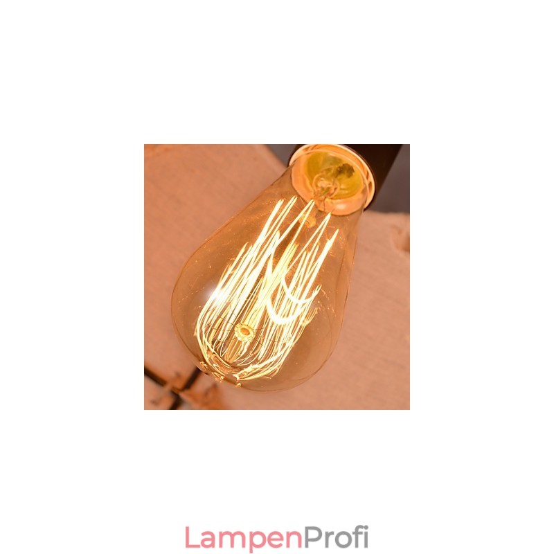 Handgefertigte Kronleuchterlampe aus Hanfseil im Retro-Landhausstil