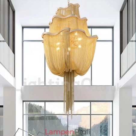 Quasten Kronleuchter Designer Pendelleuchte Silber Gold Farbe Quasten Kronleuchter Designer Pendelleuchte Silber Gold Farbe