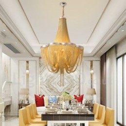 Quasten Kronleuchter Designer Pendelleuchte Silber Gold Farbe