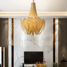 Quasten Kronleuchter Designer Pendelleuchte Silber Gold Farbe