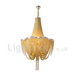 Quasten Kronleuchter Designer Pendelleuchte Silber Gold Farbe