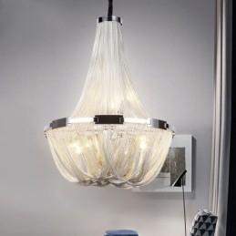 Quasten Kronleuchter Designer Pendelleuchte Silber Gold Farbe
