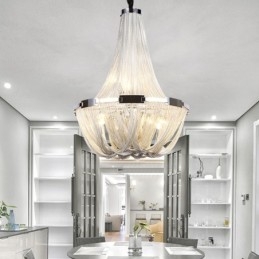 Quasten Kronleuchter Designer Pendelleuchte Silber Gold Farbe