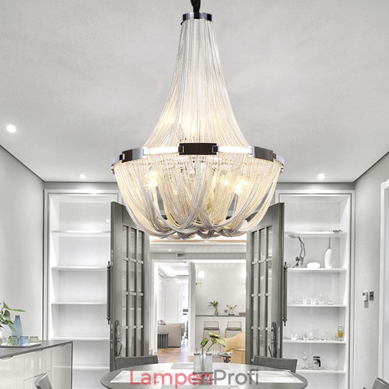 Quasten Kronleuchter Designer Pendelleuchte Silber Gold Farbe