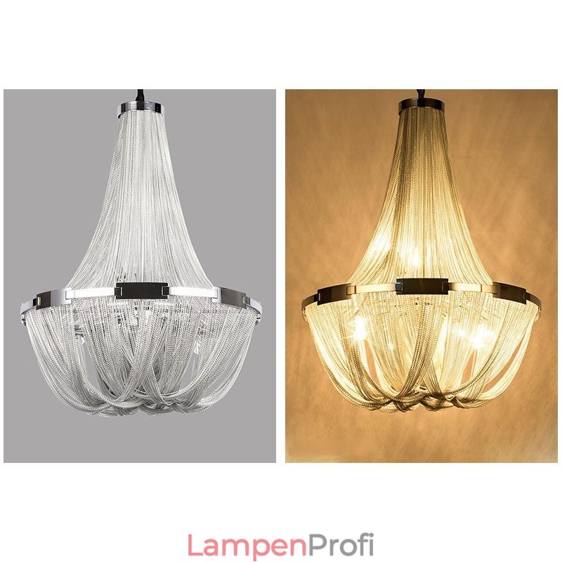 Quasten Kronleuchter Designer Pendelleuchte Silber Gold Farbe