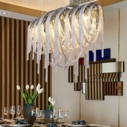 Quasten Kronleuchter Designer Pendelleuchte Silber Gold Farbe