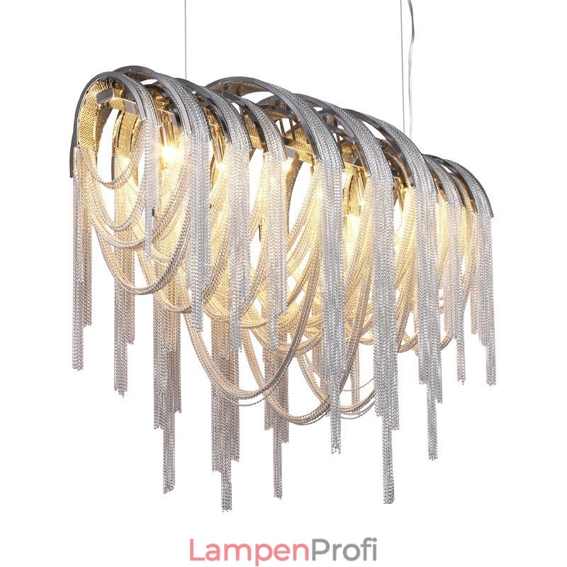 Quasten Kronleuchter Designer Pendelleuchte Silber Gold Farbe