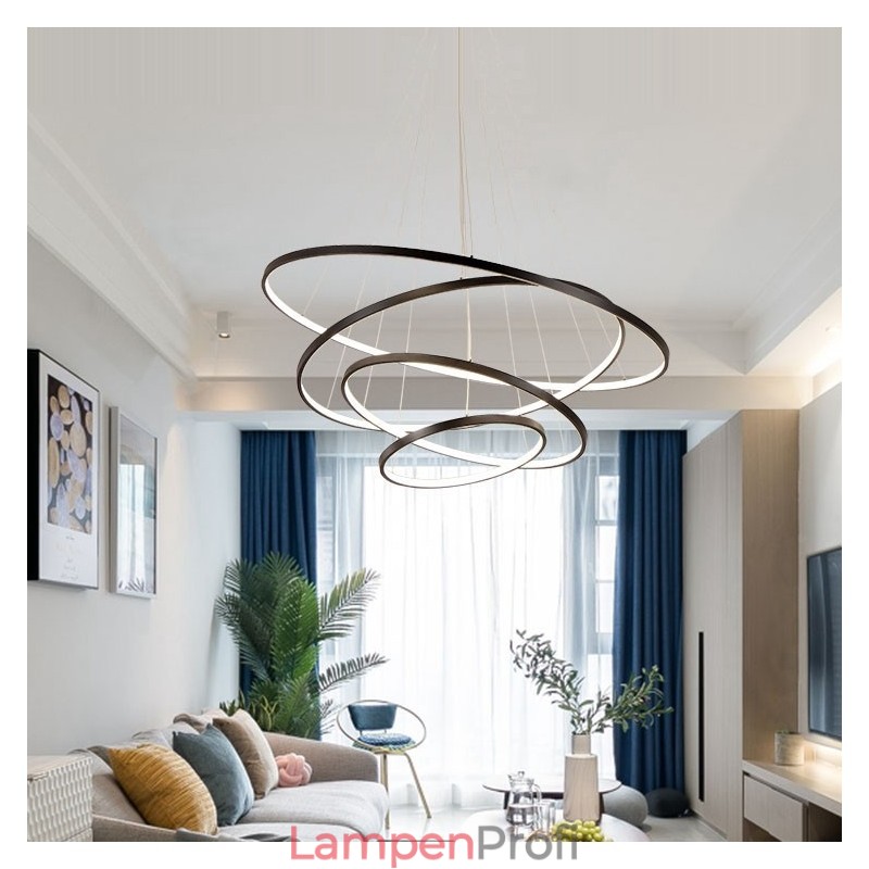 Große 4 Ringe 5 Ringe Schwarz Weiß Gold Pendelleuchte Modernes Design