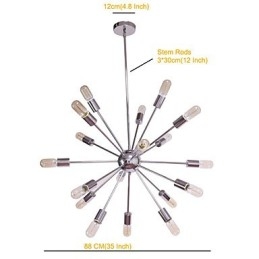 Kronleuchter Modern Globe Wohnen Anhänger Essen Einkaufen Geschäft Nacht Metall Chrom