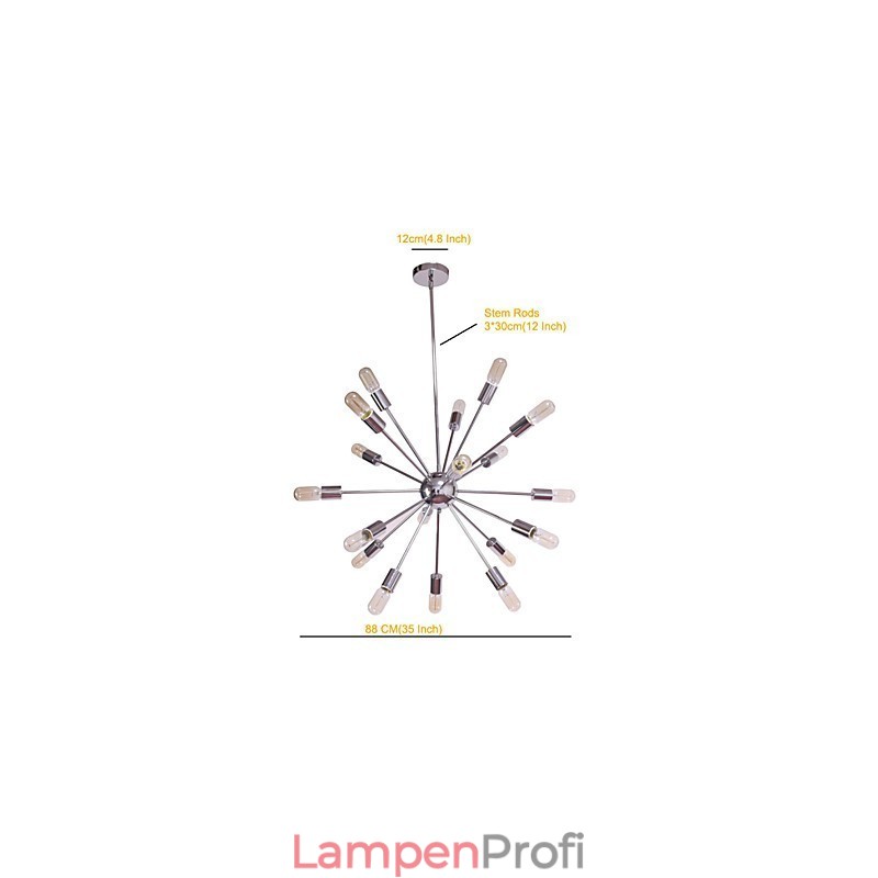 Kronleuchter Modern Globe Wohnen Anhänger Essen Einkaufen Geschäft Nacht Metall Chrom