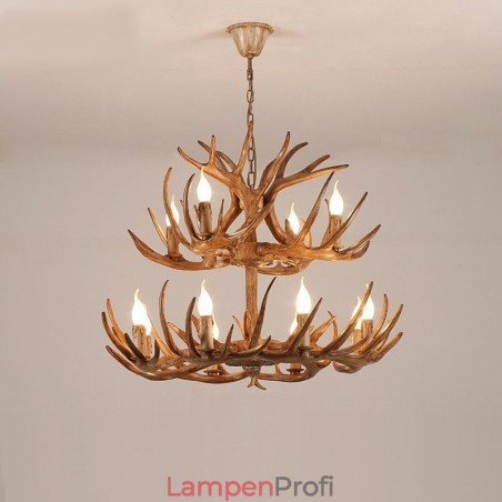 12 (8 + 4) Licht 2 Ebenen Rustikaler künstlerischer Retro-Kronleuchter mit Geweih 12 (8 + 4) Licht 2 Ebenen Rustikaler künstlerischer Retro-Kronleuchter mit Geweih