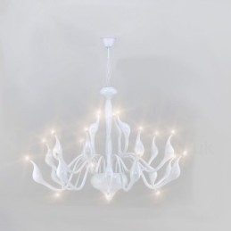 24 Lichter Moderne Swan Kronleuchter Licht G4 Weiß Beschichtung
