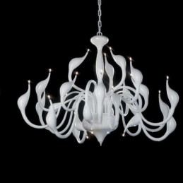 24 Lichter Moderne Swan Kronleuchter Licht G4 Weiß Beschichtung