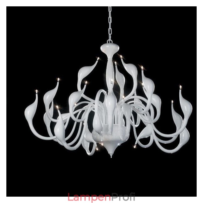 24 Lichter Moderne Swan Kronleuchter Licht G4 Weiß Beschichtung