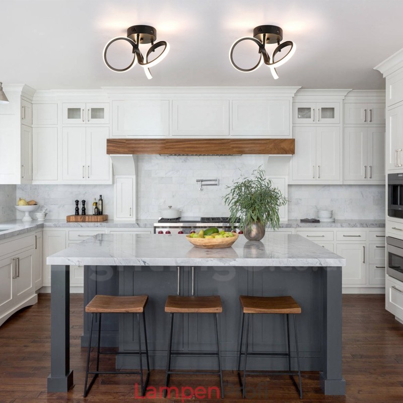 Triac-Schalter, dimmbar, schwarz, modern, zeitgenössischer nordischer Stil, runde Deckenleuchte