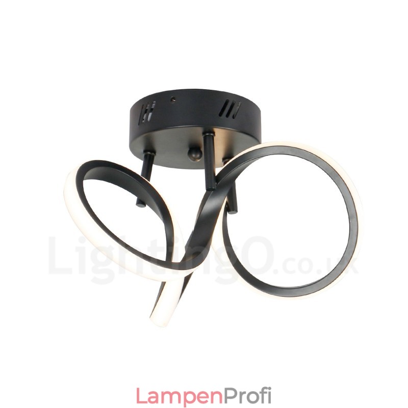 Triac-Schalter, dimmbar, schwarz, modern, zeitgenössischer nordischer Stil, runde Deckenleuchte