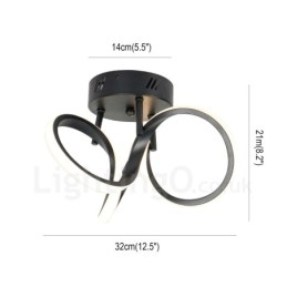 Triac-Schalter, dimmbar, schwarz, modern, zeitgenössischer nordischer Stil, runde Deckenleuchte