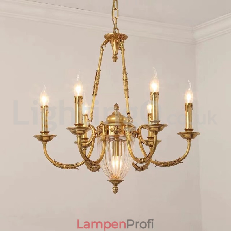 Luxus Französisch Alle Kupfer Kristall Kronleuchter Lampe Esszimmer leuchte Kronleuchter