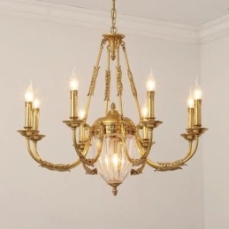 Luxus Französisch Alle Kupfer Kristall Kronleuchter Lampe Esszimmer leuchte Kronleuchter