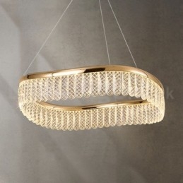 Quadratische Kristallpendelleuchte 1 2 Ringe K9 Kristall Innendeckenleuchte